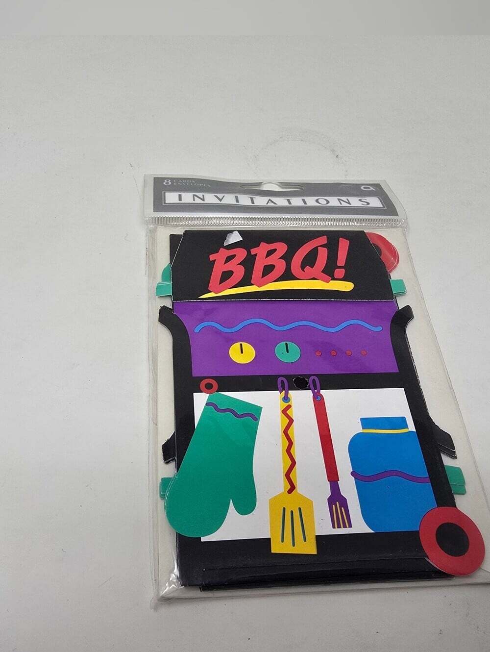 Vintage 90s BBQ Invitation Amscan Party Get Together Sealed 8 Pack